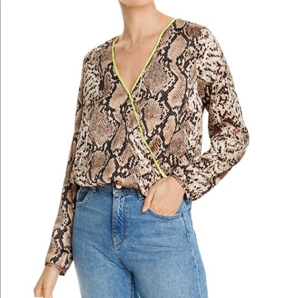 Q&A Tops - Snake Print Crossover Top***Small $95